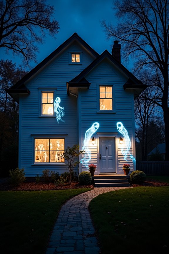 animated halloween house projections