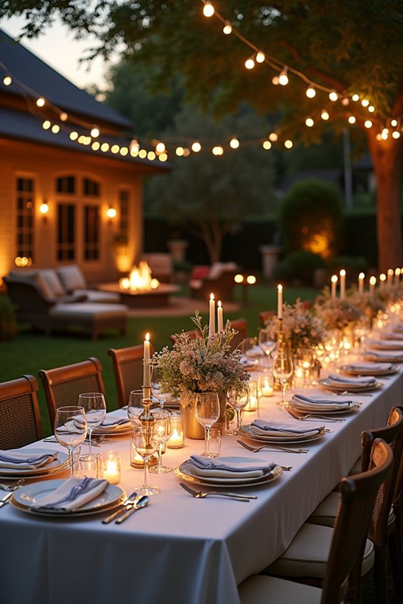 anniversary themed backyard decor