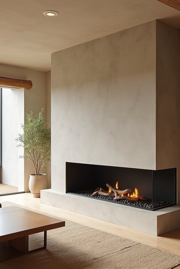 asian zen fireplace decor