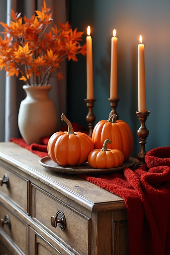 autumn dresser decor ideas