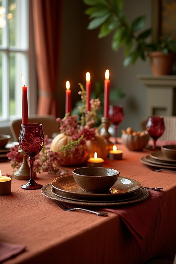 autumn inspired table linen makeover