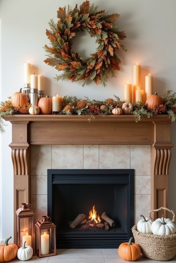 autumn mantel decoration ideas