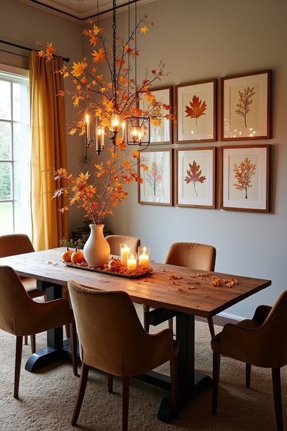 autumn prints above table