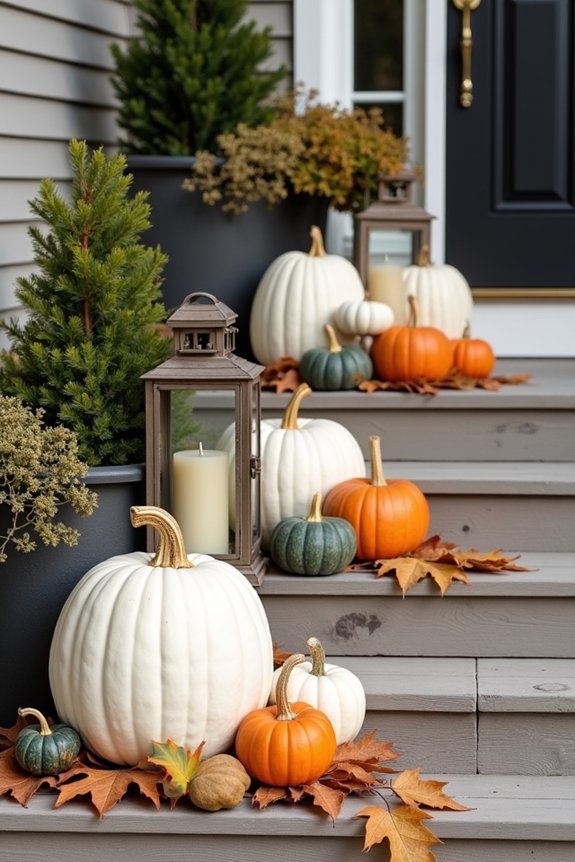 autumn pumpkin gourd arrangement
