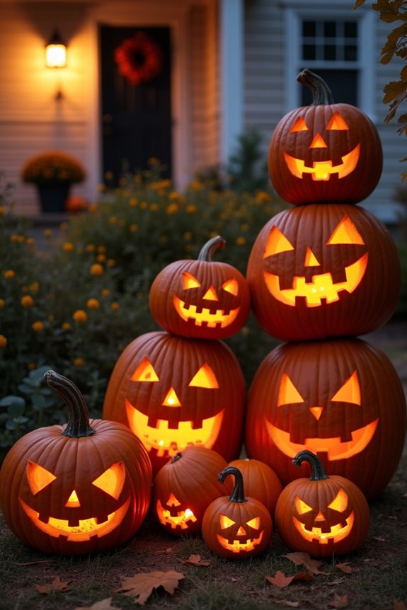 autumn pumpkin yard displays