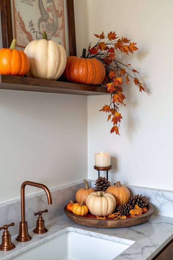 autumn themed bathroom decor ideas