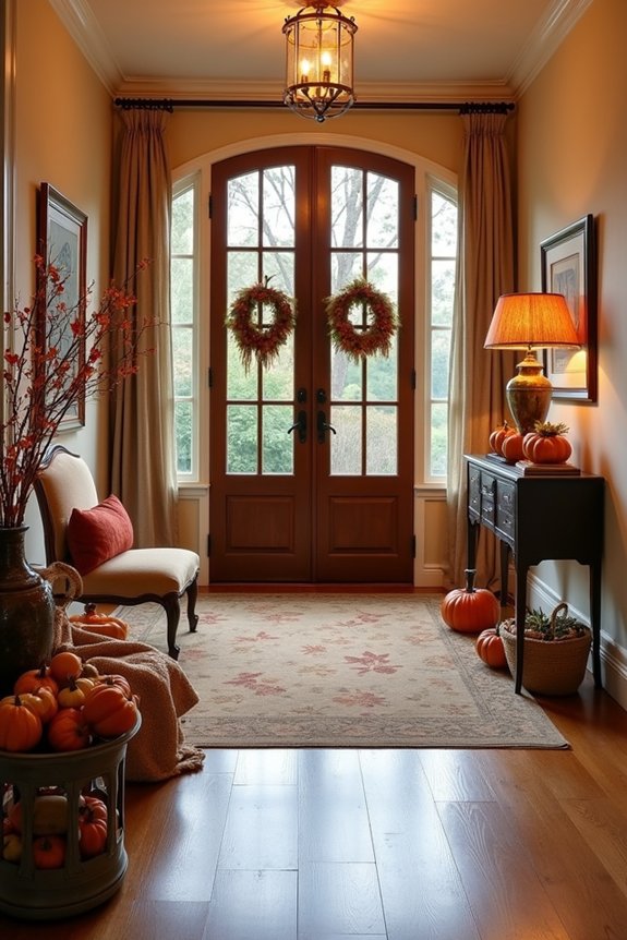 autumn themed entrance decorations ideas