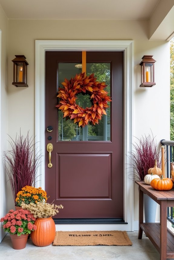 autumn themed entryway decor