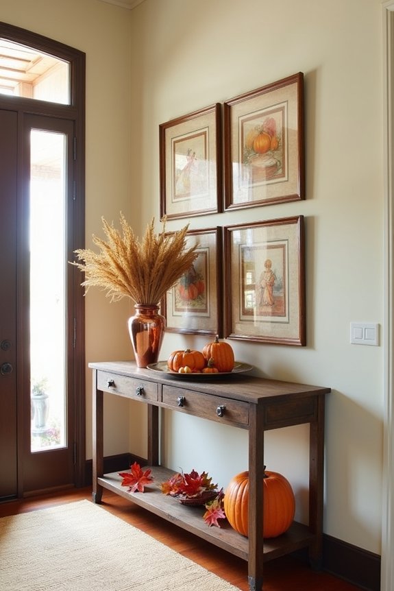 autumn themed foyer decorations