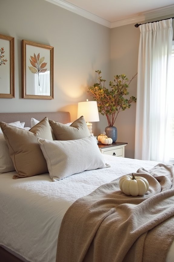 autumn themed guest room decor