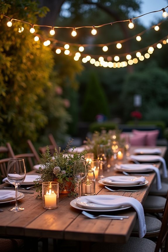 backyard dinner party decor