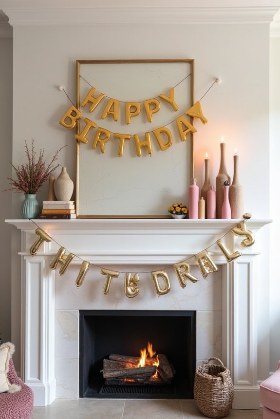 balanced intentional mantel decor