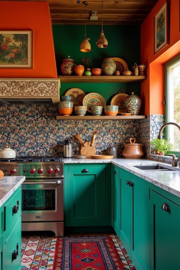 bohemian kitchen color palette