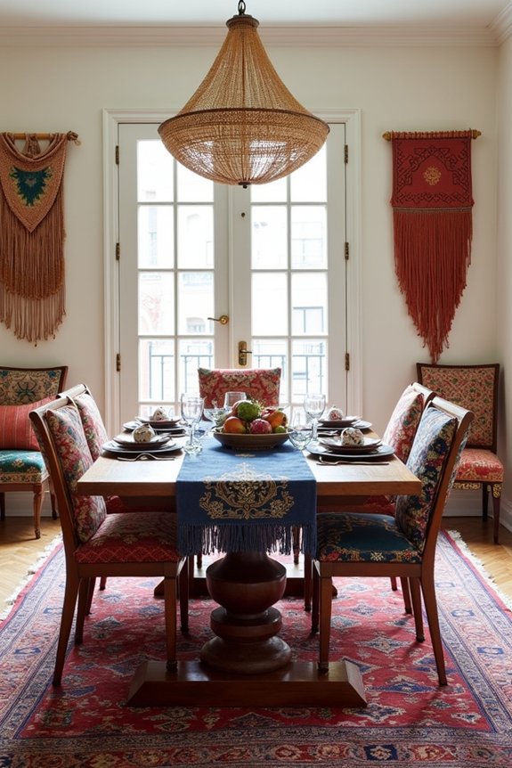 bohemian textile layering style