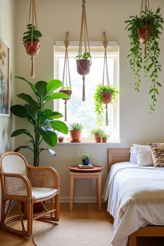 bohemian texture with plants