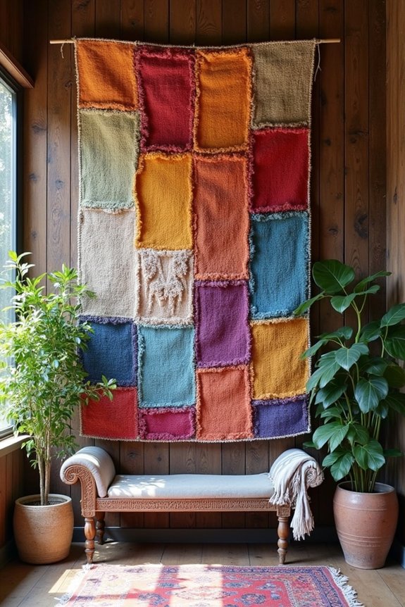 boho fabric scrap tapestry