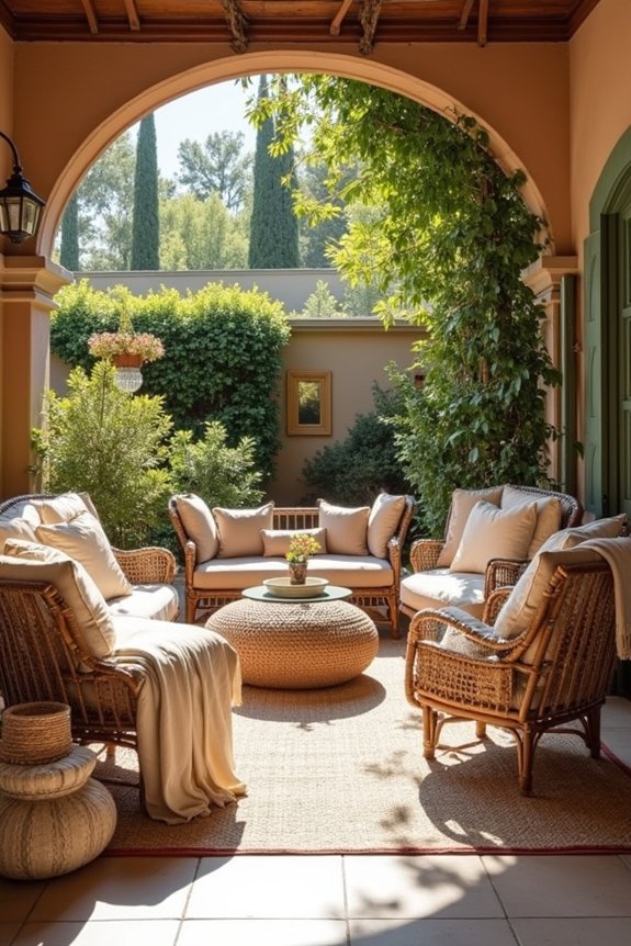 boho patio texture layering