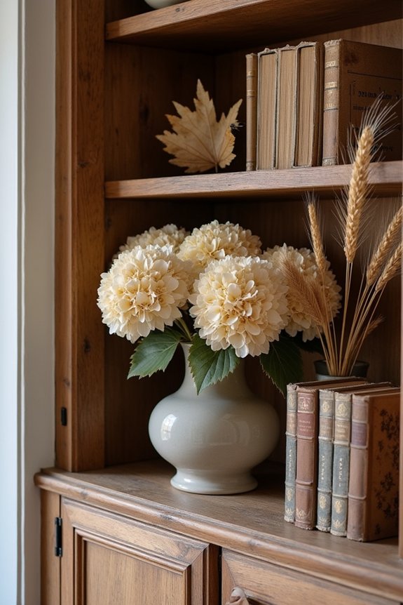 botanical bookshelf styling ideas