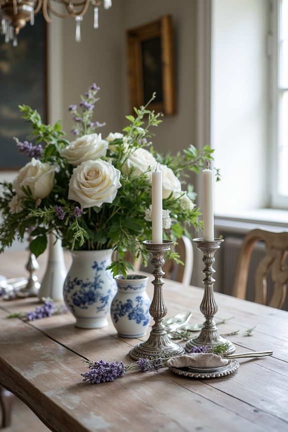botanical french vintage centerpieces