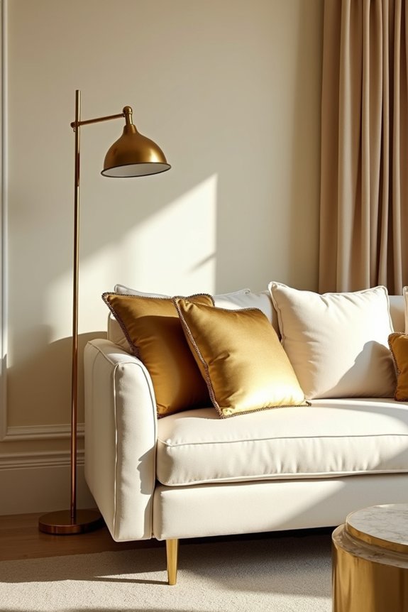 brass and gold accents