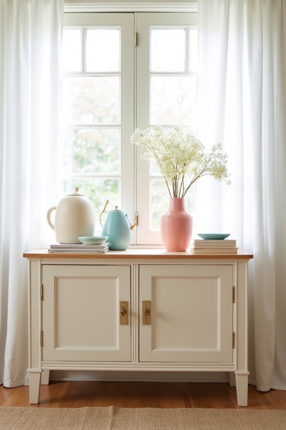 bright airy sideboard decor