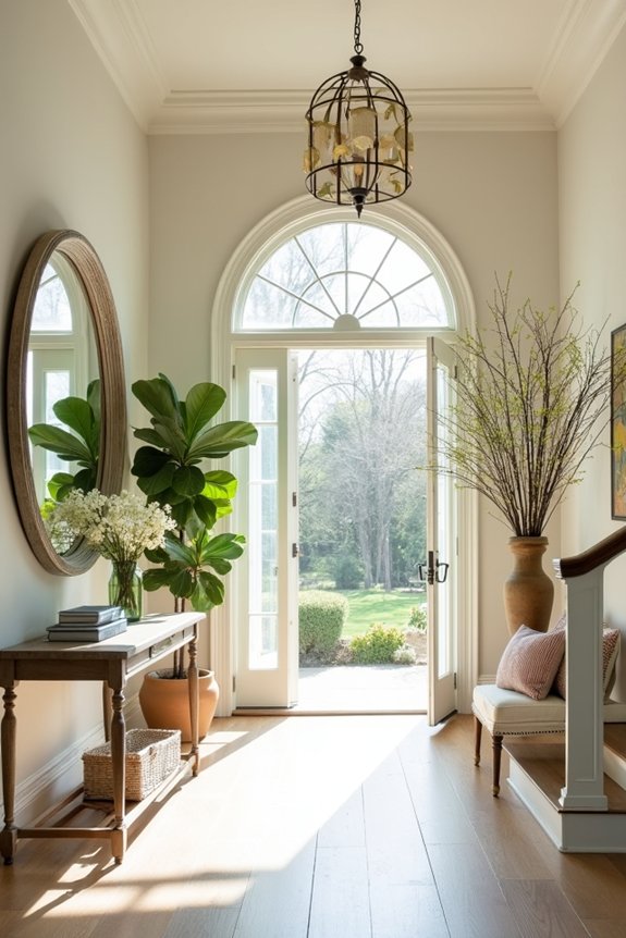 brighten entryway with mirrors