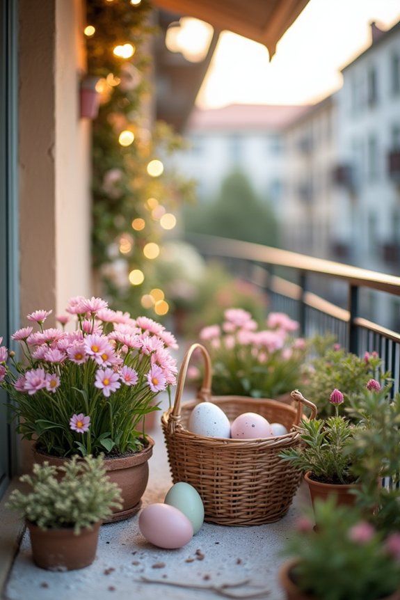 budget friendly easter balcony decorating