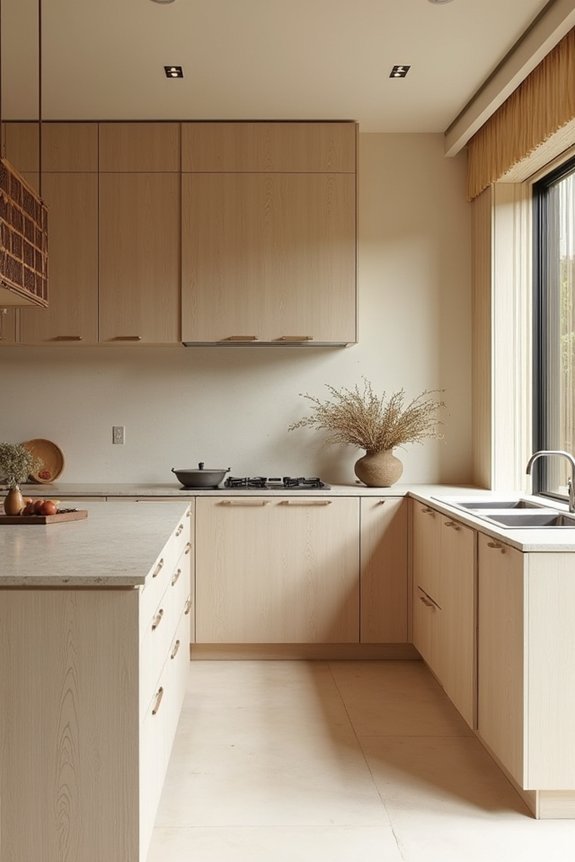 calm neutral kitchen colors