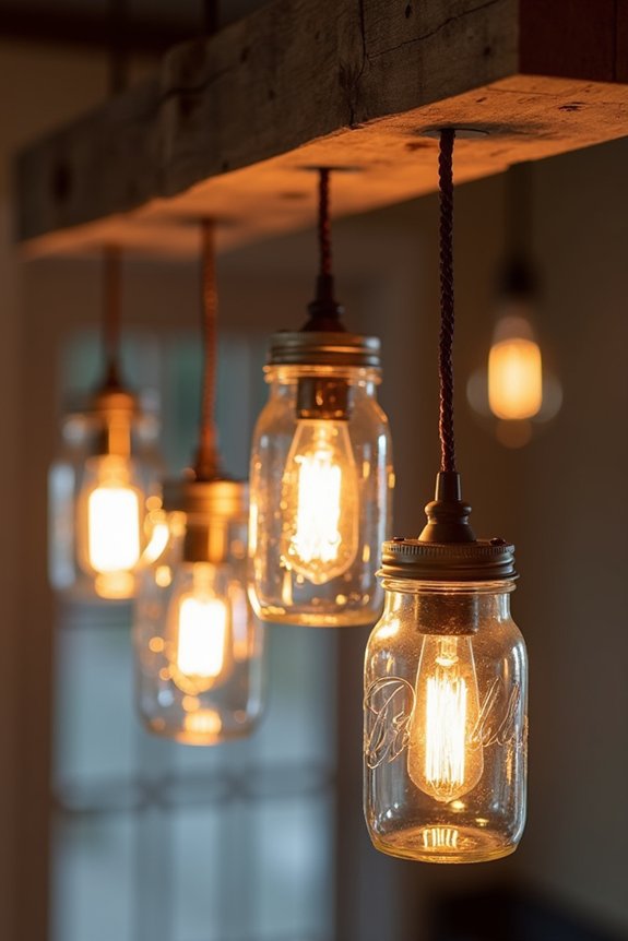 charming rustic mason jar lighting