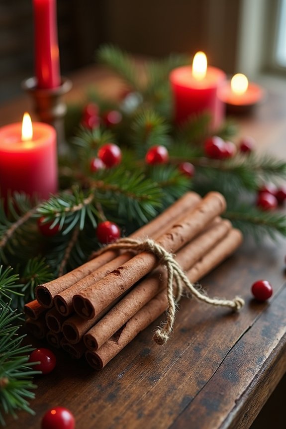 cinnamon stick holiday centerpieces