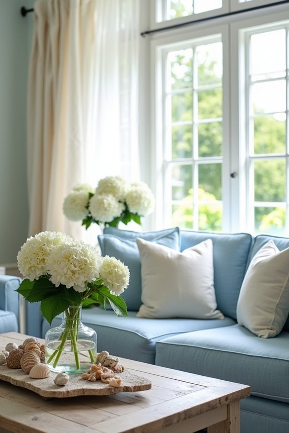 coastal garden inspired decor elements