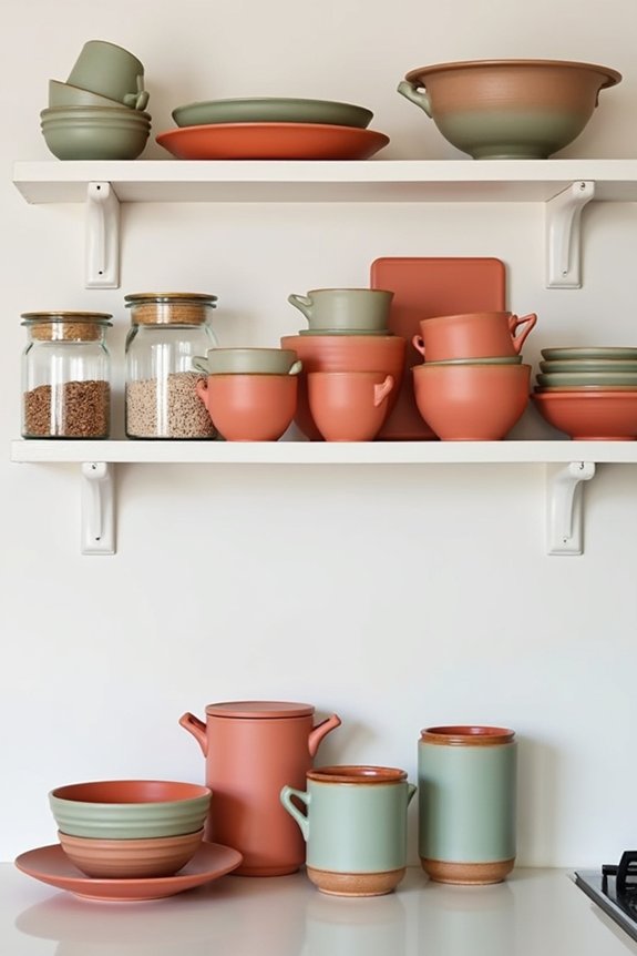 color blocked open shelf display