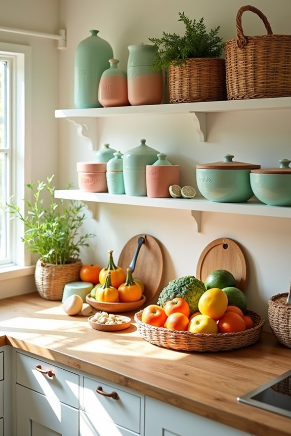 colorful labeled pantry organization