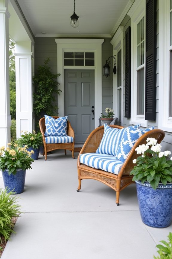 colorful porch accessories enhance