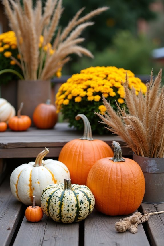 colorful pumpkin gourd display