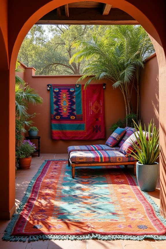 colorful southwestern textiles decor