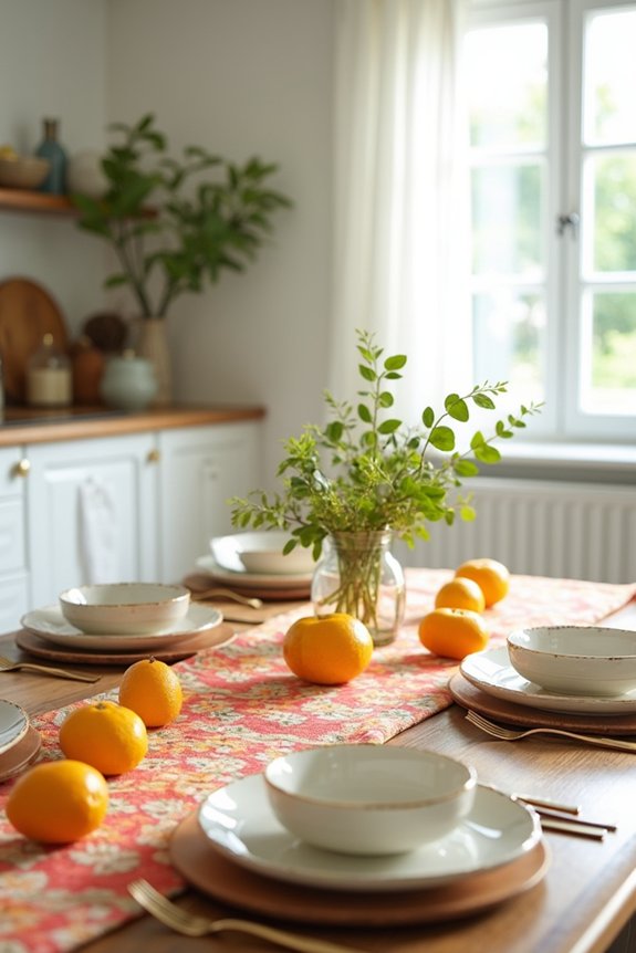 colorful summer table linens