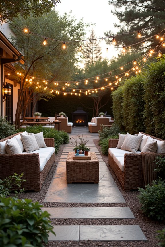 comfortable backyard seating zones