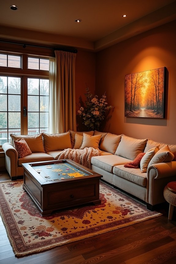 comfortable game night setup