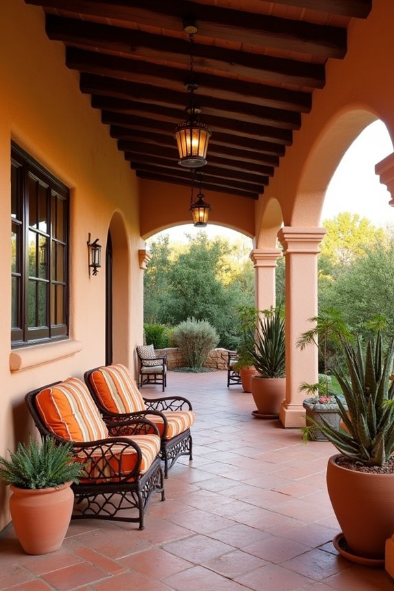 comfortable southwestern porch seating