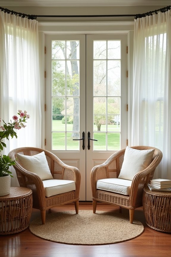 comfortable wicker and rattan