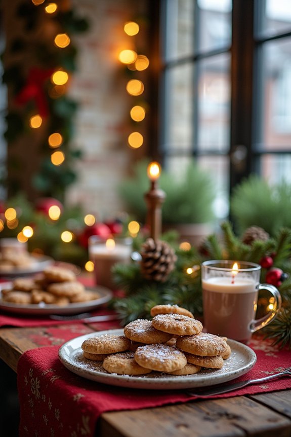communal holiday snack table