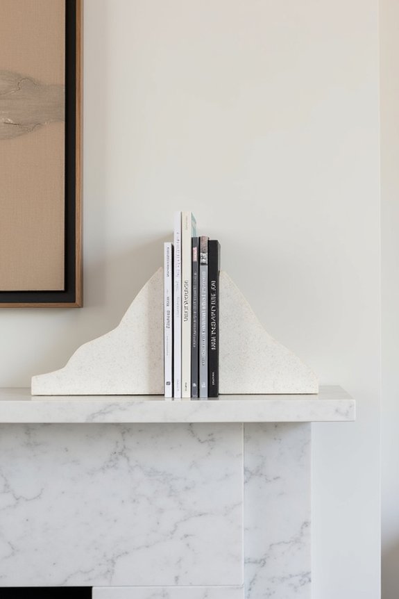coordinated bookends enhance aesthetics