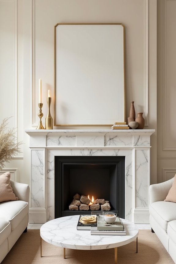 coordinated fireplace color scheme