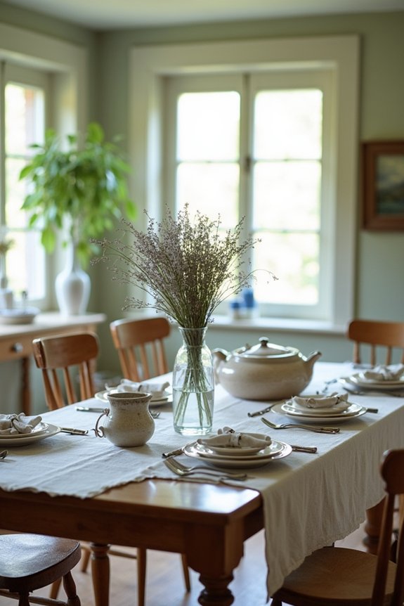 cottage core dining decor