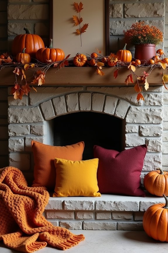 cozy autumn fireplace decor