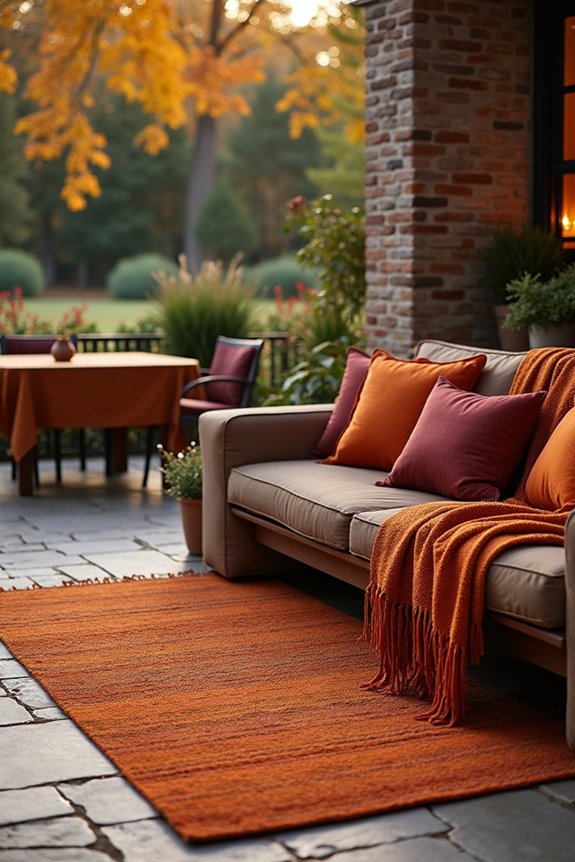 cozy autumn patio textiles