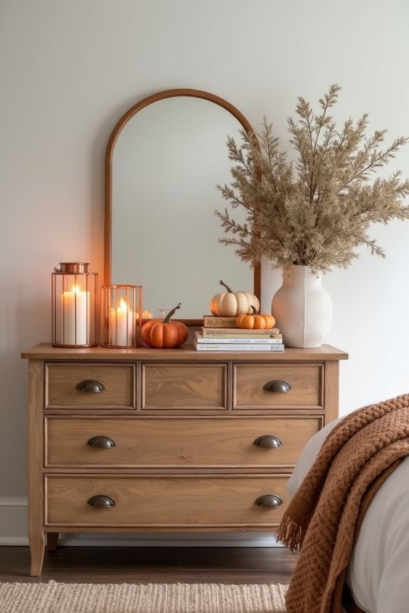 cozy bedroom dresser styling