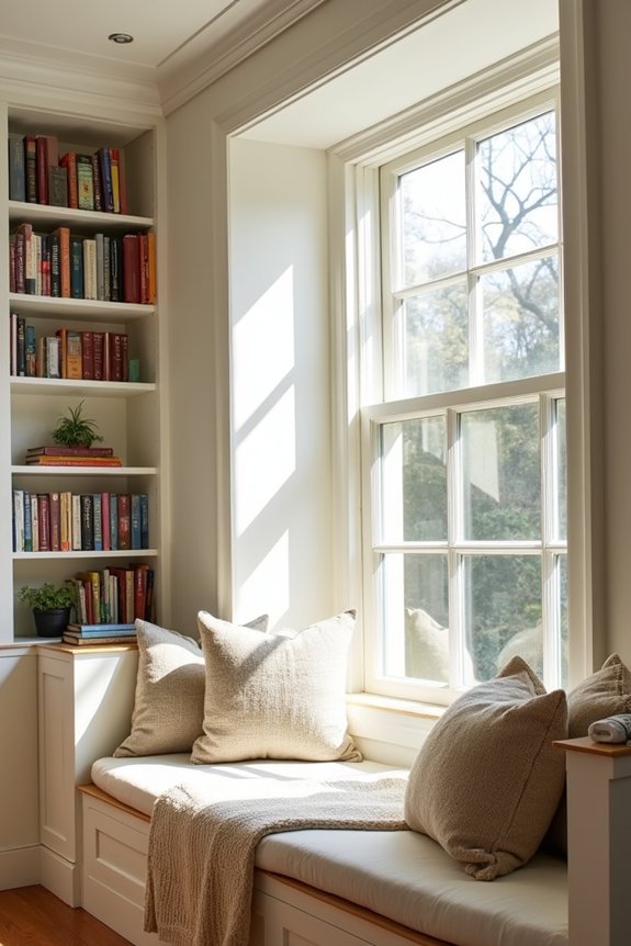 cozy built in bookshelves design
