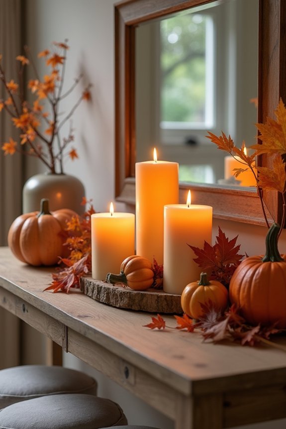 cozy candlelight autumn display